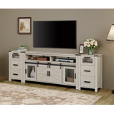 Gracie Oaks Drawer TV Stand Set For Ups To 85 Inch TV,Entertainment Center With Sliding Barn Door,Farmhouse Media TV Console Table With Adjustable Shelf For Living Room Bedroom