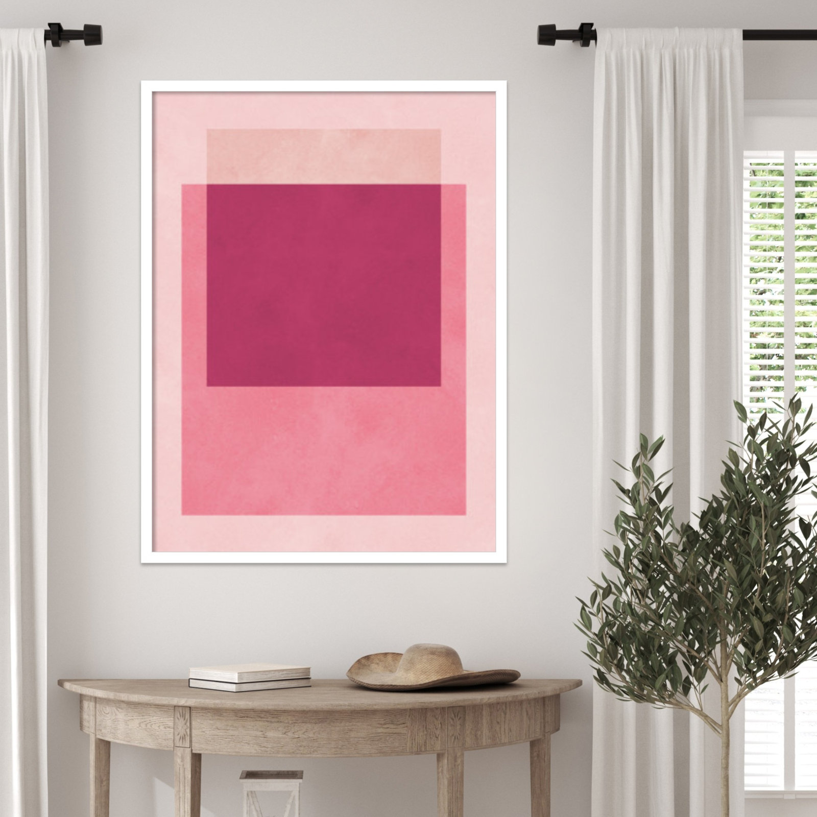 Overlapping Geometry 12 Print, 33" H x 25" W, White