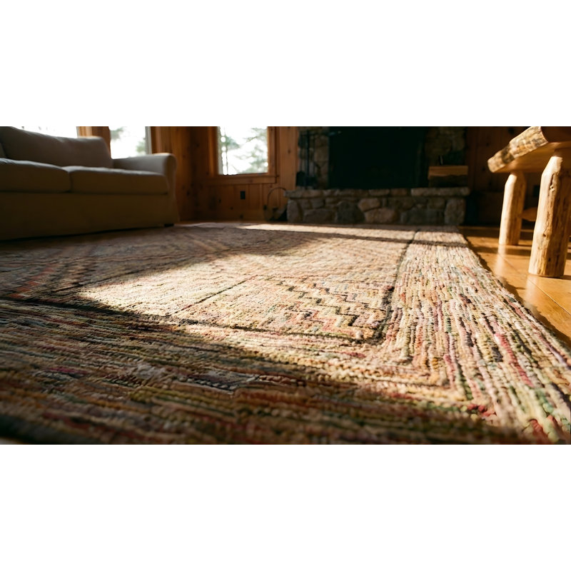 Antique American Hooked America Allover Geometric - Loop Pile Rug