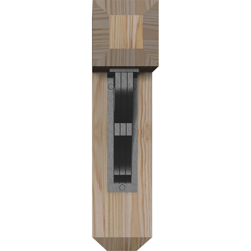 Support triple Ironcrest de 4 po Bradford, H 16 po x P 13 1/2 po, Sapin de Douglas l 3 1/2 po x T 4 po (lisse)