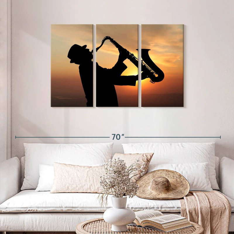 Abarca Man Playing Saxophone, 28" H x 45" W