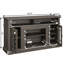 Meuble télé classique avec rangement ouvert et fermé, console de divertissement moderne pour téléviseur de 65 po ou moins, finition noyer foncé, meuble télé-447019645-443640503