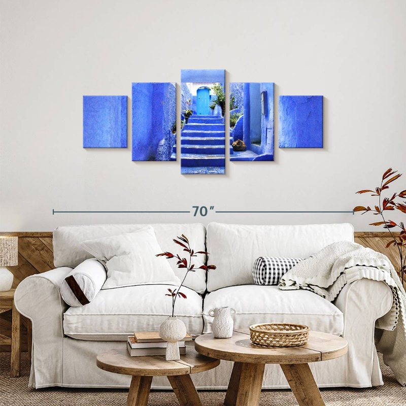 Moroccan Blue Pathway, 24" H x 55" W