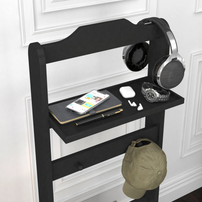 Portant à vêtements Accent, support à vêtements avec étagère de rangement, Noir