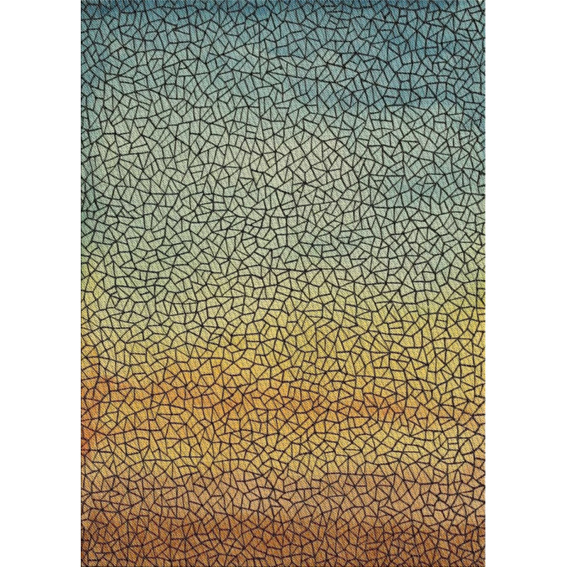 Tapis de la surface bleue en laine touffeté à la main Amiyah