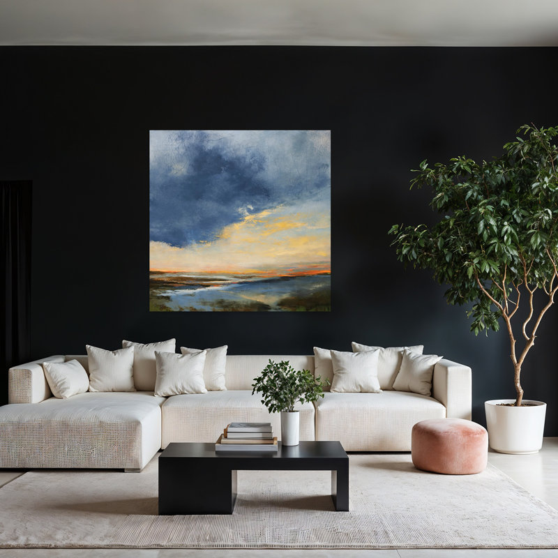 Cayucos, paysage abstrait contemporain, art naturel, H 48 po x l 48 po