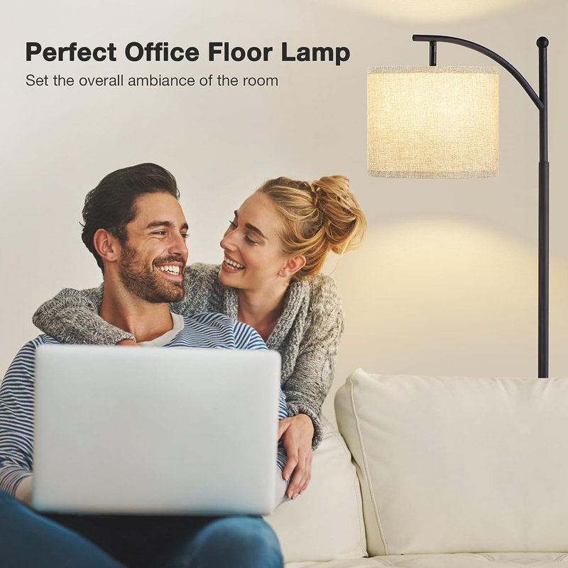 61.8'' LED Arched Floor Lamp, Black, Gray