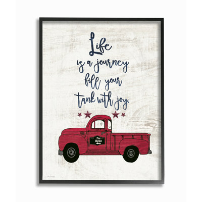 " Fill Your Tank With Joy Vintage Truck Illustration " by Jo Moulton