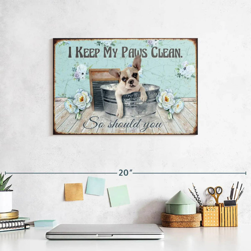 Keep Our Paws Clean, 8" H x 12" W