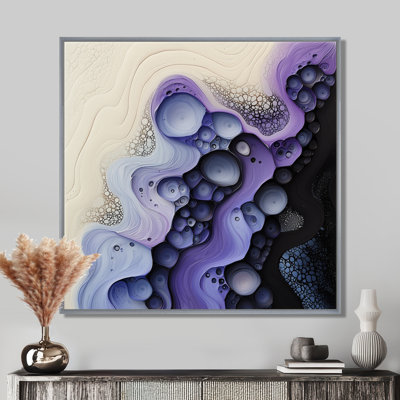 Ommo Rhythmic Driauge Of Lavender Liquide Dreams III - goutte, peinture sur toile, art mural