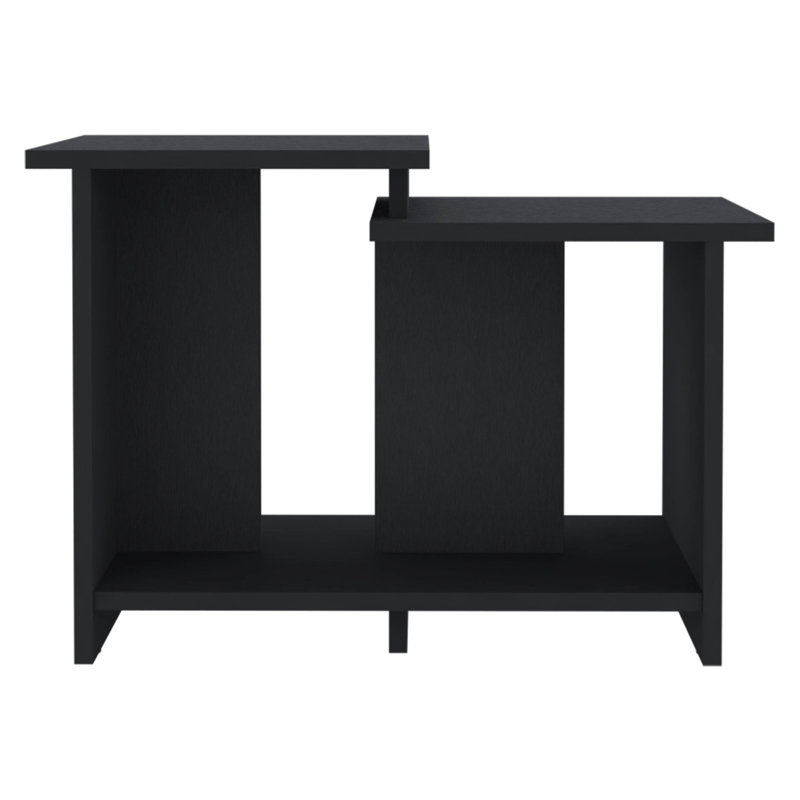 Black Coffee Table With Open Shelf, Enhances Home Decor Adds Elegance To, Black