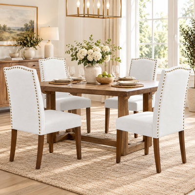 Chaises de salle à manger Devlen, chaises d'appoint de cuisine rembourrées en similicuir moderne, chaise de salle à manger Farmhouse