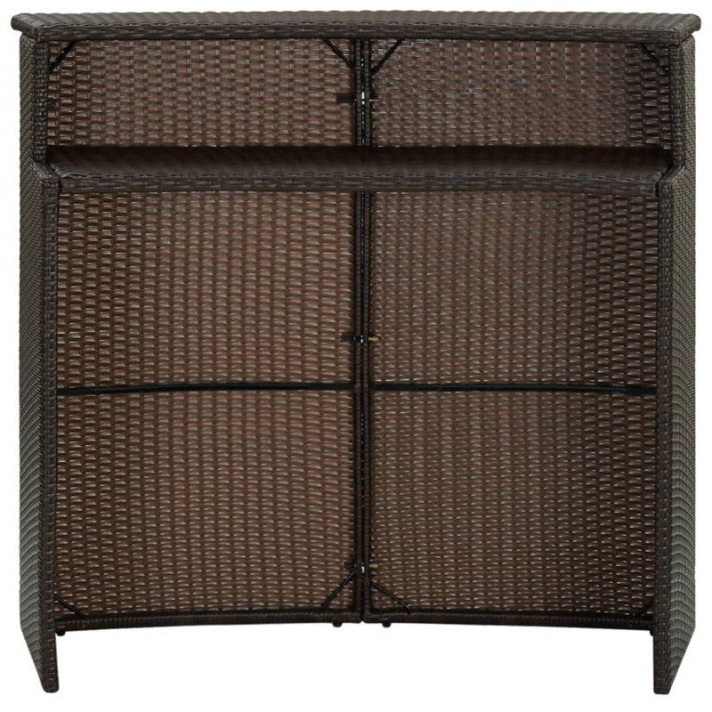 Evaleen Half Moon Steel Outdoor Bar Table - 120 cm W 55 cm D, Brown