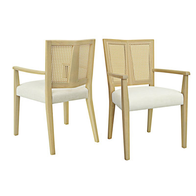 Wood Arm Chair  Dining Chairs (Set Of 2)