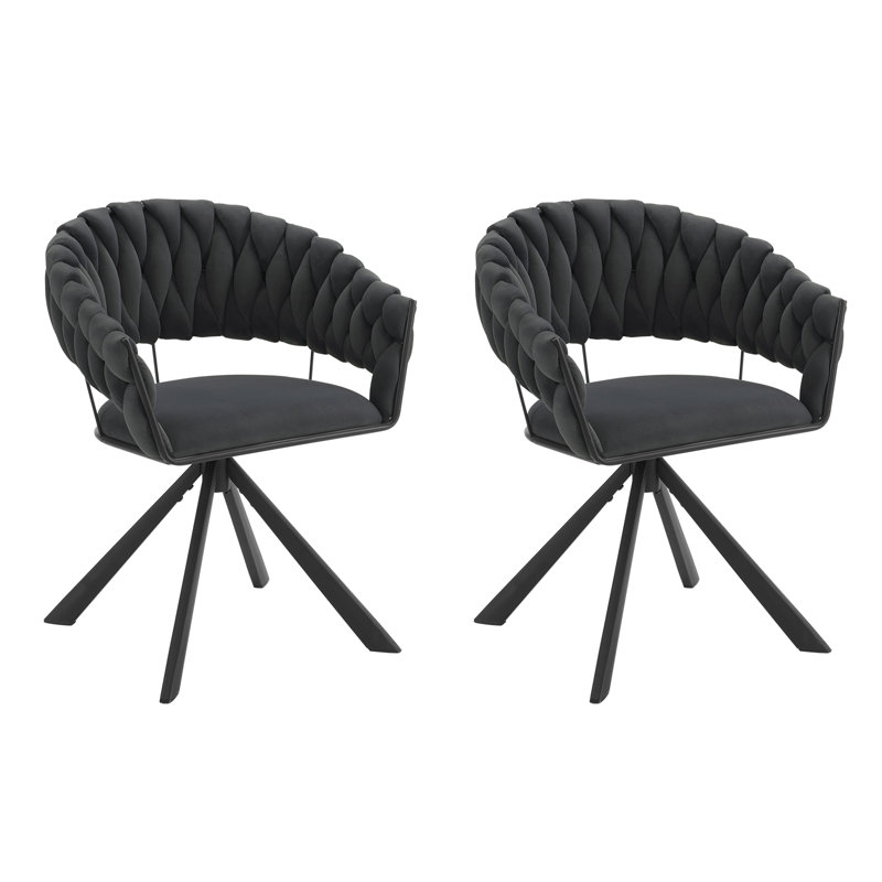 Armadillo 45.5cm H Tufted Velvet Upholstered Upholstered Back Armchair, Grey, 2