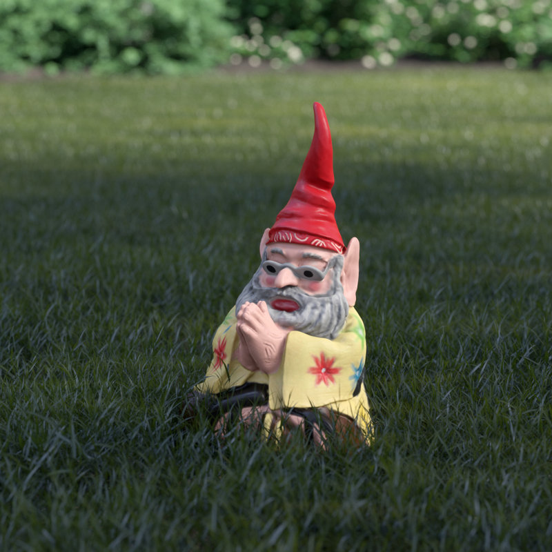 Peaceful Hippie Gnome Meditating Outdoor Garden Statue