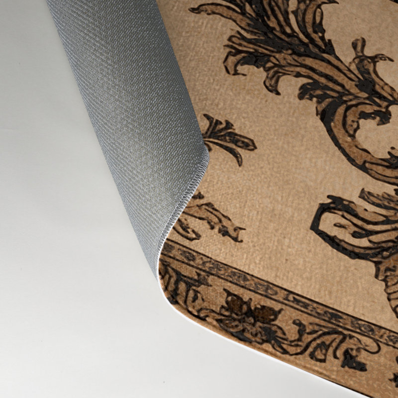 Tapis d'intérieur et d'extérieur brun français, Rectangle 5 pi x 7 pi