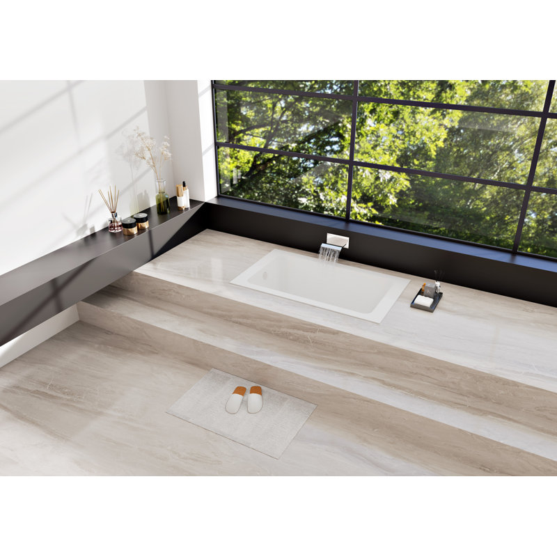 Baignoire encastrée rectangulaire en acrylique Aqua Eden de 54 pouces Kingston avec surface antidérapante Kingston