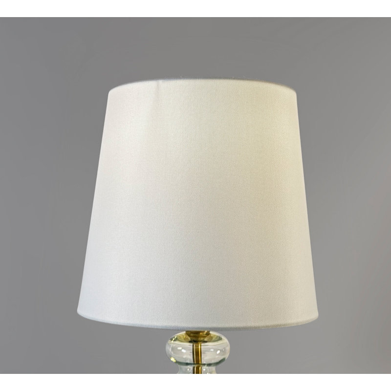 Ensemble de 2 lampes de table en laiton laiton et abat-jour blanc