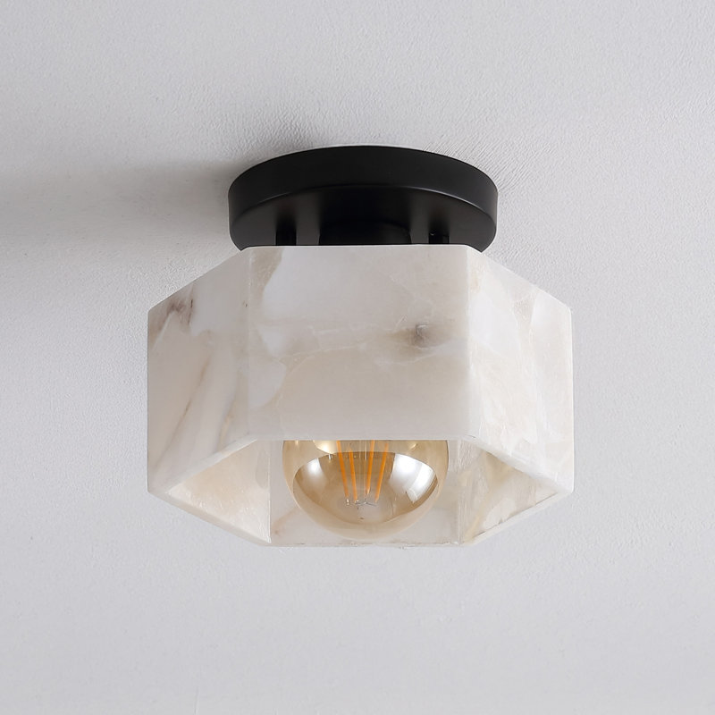Martell Semi Flush Mount, Matte Black