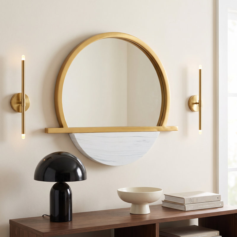 Daryll Wall Mirror with Shelves