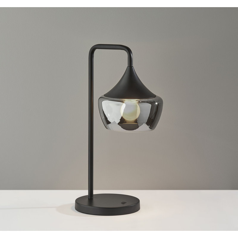Lampe arquée 20,25 po Nagy, Noir, Transparent