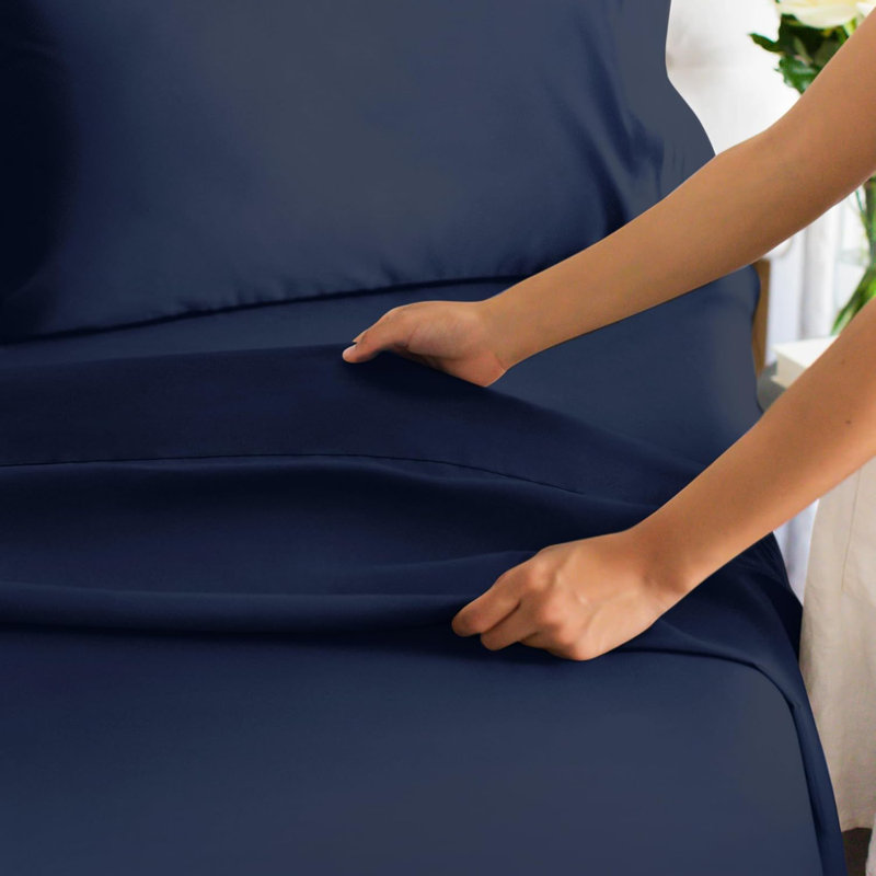 Bamboo Sheet Set, Cooling & Breathable Bed Sheets, Soft Hotel Luxury Bedding, Deep Pocket Fit, Full Sheet Set + 2 Pillowcases