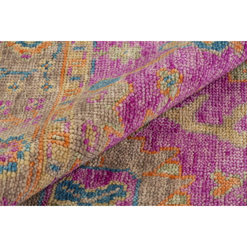 Rock My Classics Wool Oriental Area Rug in Pink/Orange, Rectangle 8' x 10'