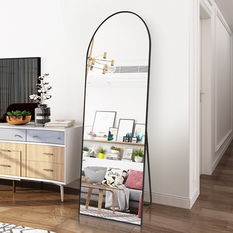 Levatt Metal Flat Mirror, Black