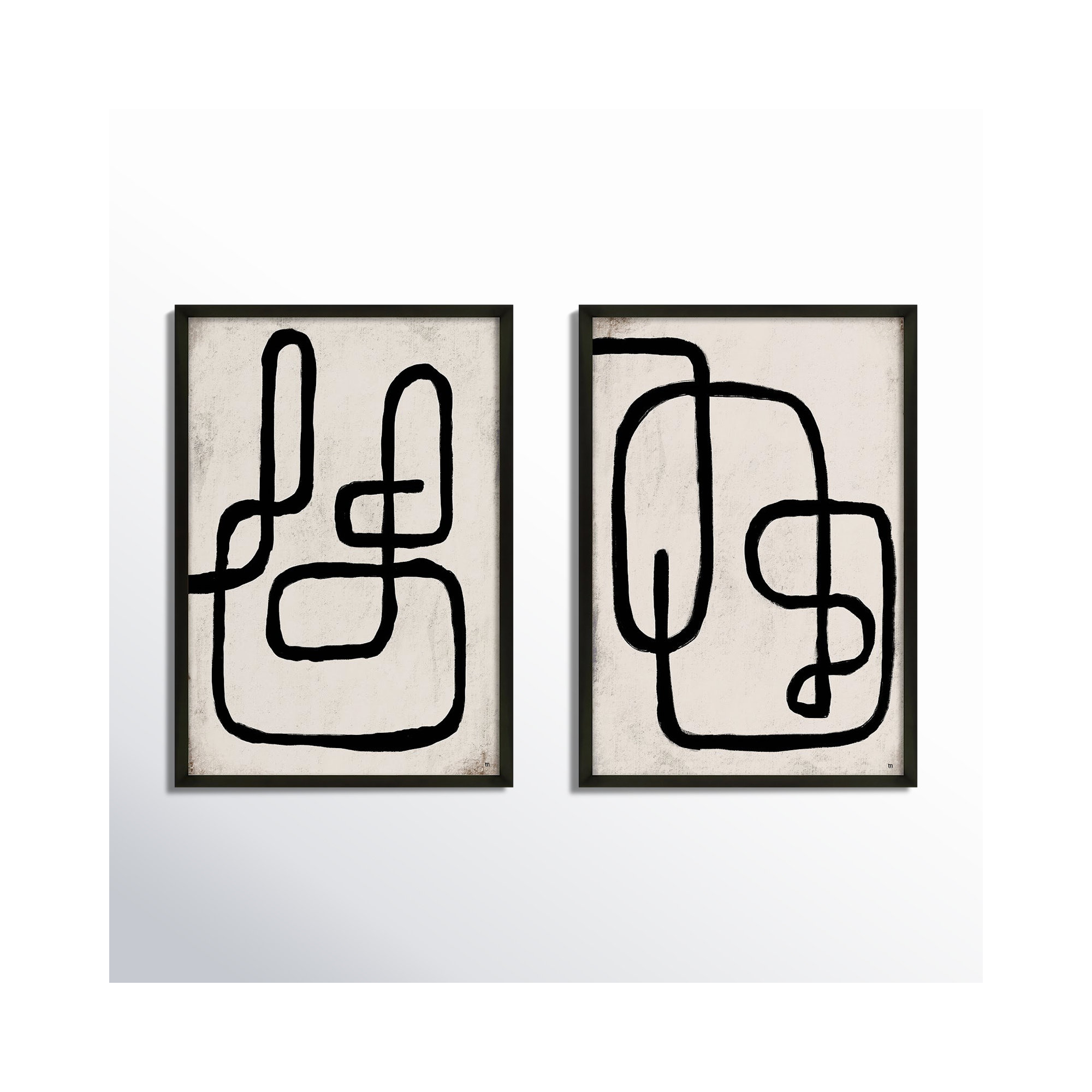 Linework by StudioM, Black Framed Paper, 50" H x 70" W x 1.25" D