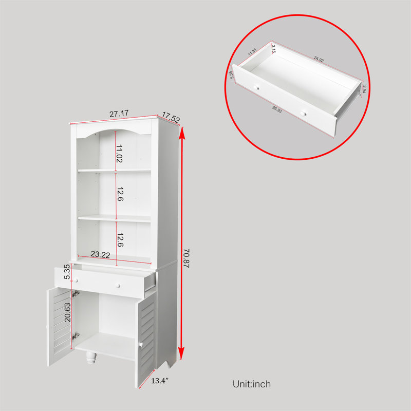 Bibliothèque standard H 70,8 po x l 27,1 po