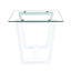 Table rectangulaire chic en verre trempé et blanc, pouvant accueillir de 6 à 8 personnes Table élégante avec structure, convient aux personnes