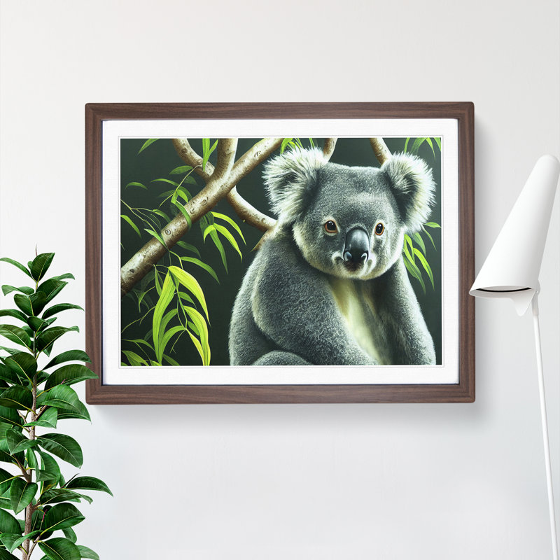 Koala Bear Vol.3 - Single Picture Frame Print, 46cm H x 64cm W x 2cm D, Walnut Framed