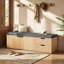 Banc de rangement 59 "avec tiroirs et coussin