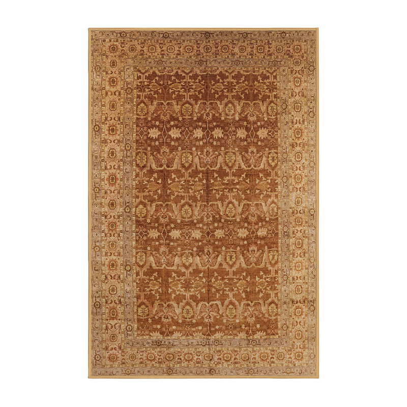 Tapis abstrait orange / brun, Rectangle 5 pi x 7 pi