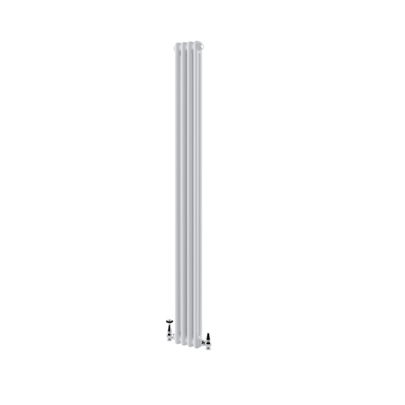 Uxbridge Vertical Traditional Colosseum Radiator, 1800mm H x 200mm W x 70mm D, White