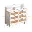 Armoire de rangement en rotin 6 tiroirs avec lumières DEL et prise de courant-903993785