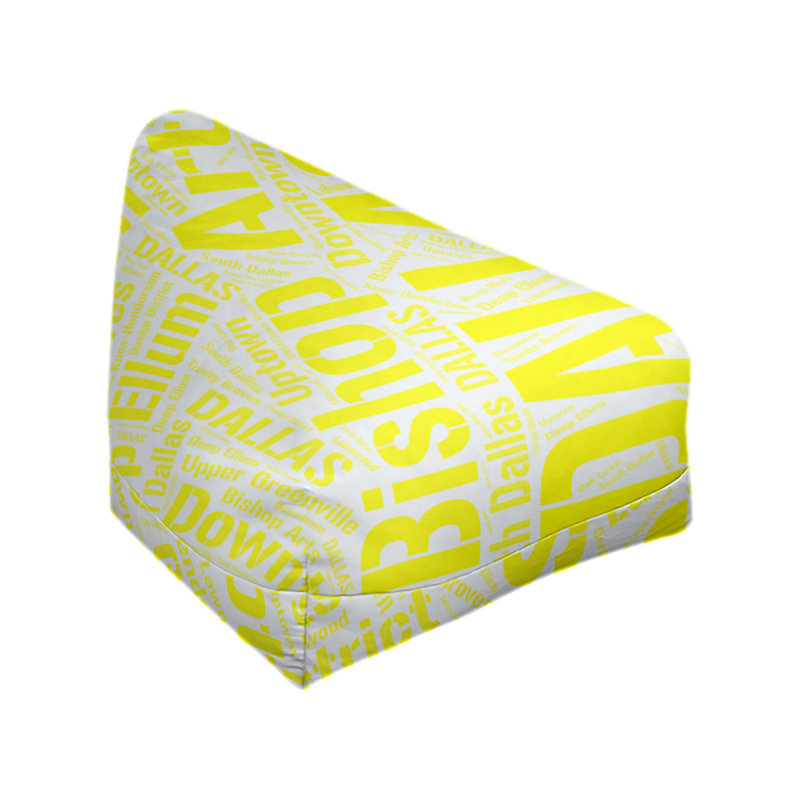 Classic Bean Bag, 30" H x 27" W x 25" D, Yellow Polyester Blend, Dallas