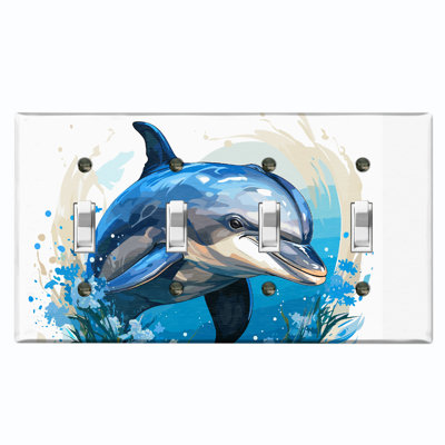 Nature Themed 4 - Gang Toggle Light Switch Standard Wall Plate