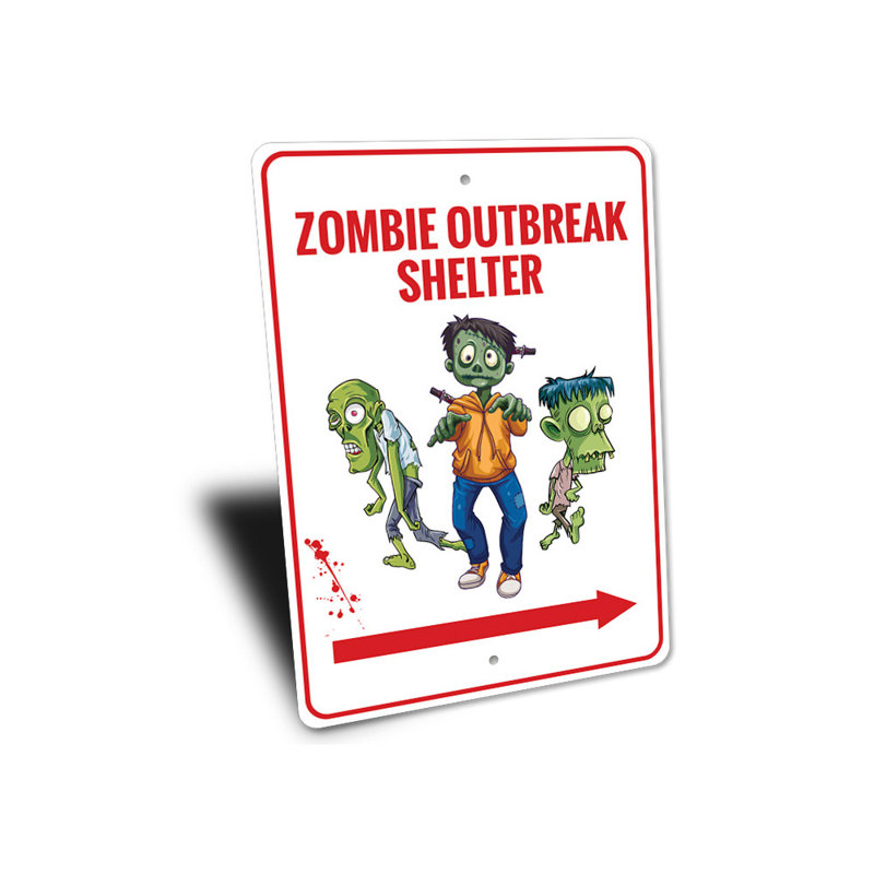 Plaque en aluminium Zombie, H 18 po x l 12 po x P 0,06 po