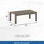 Table basse d'extérieur en métal toutes saisons 43 po x 24 po avec plateau et cadre d'aspect bois-1707328185