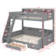 Lit superposé simple et double avec supports de rangement, éclairage à DEL et tiroir coulissant pratique-203010698