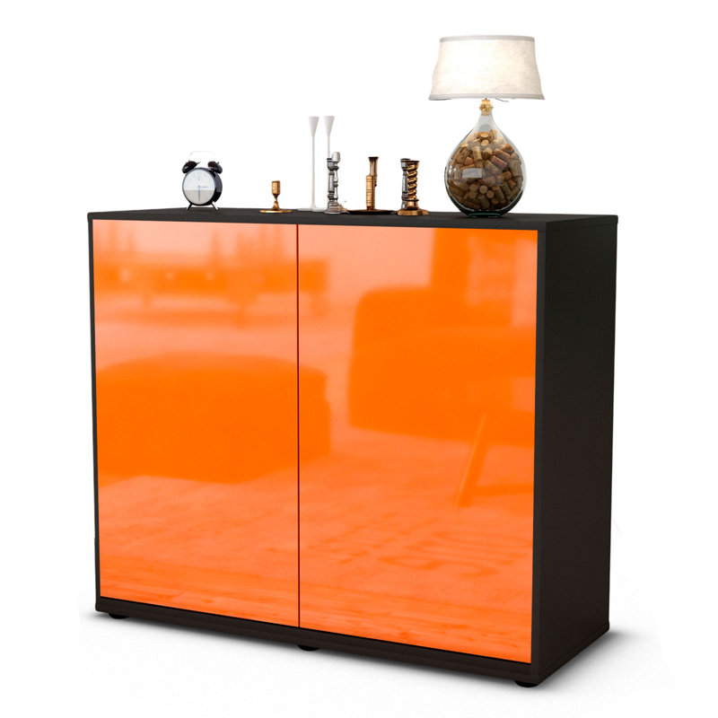 Quintara 92cm Sideboard, Anthracite/High-gloss orange