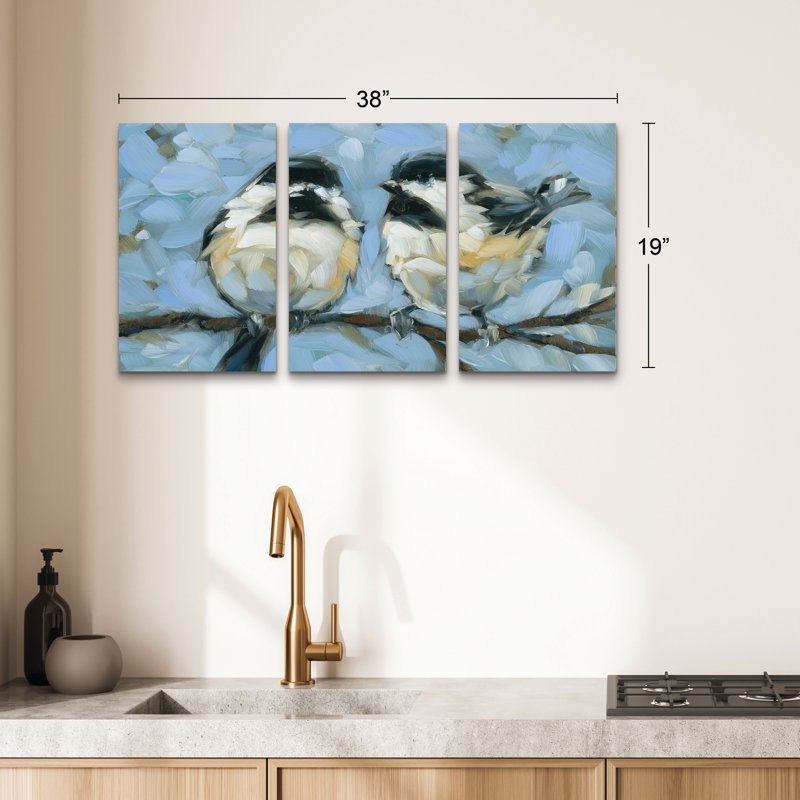 Ensemble de 3 panneaux muraux - Andrea Lavery «Trust», art mural sur toile pour le salon, la chambre à coucher ou le bureau 