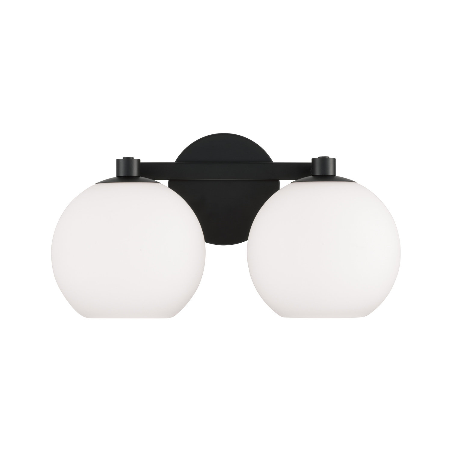 Ansley 2 Light Frosted Dimmable Vanity Light, Matte Black