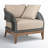 Hareton Patio Chair in Eucalyptus Wood with Gray Rope and Taupe Olefin Cushions