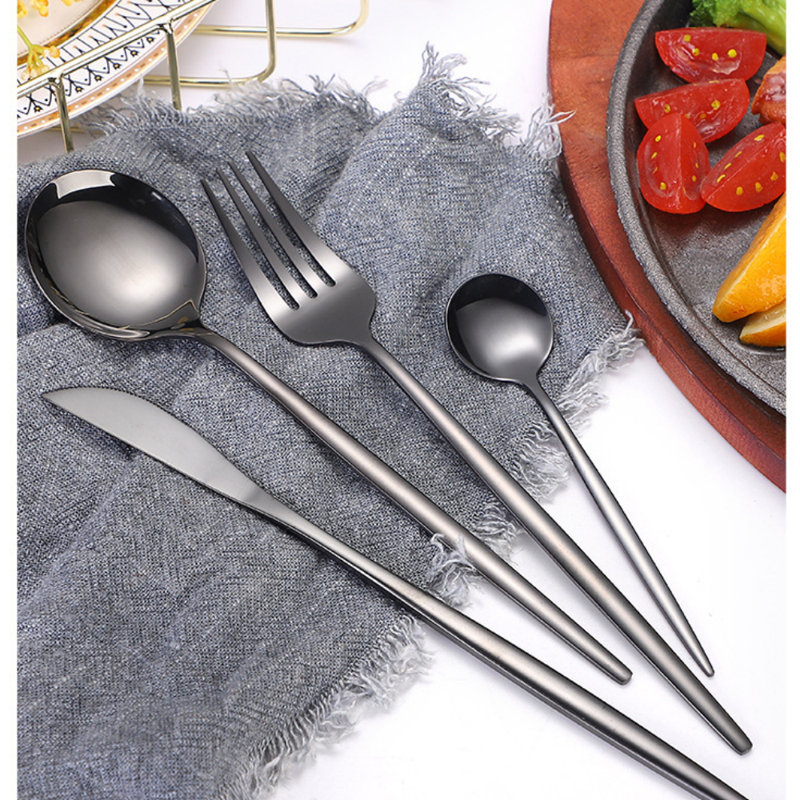 Mercer41 Izibella Stainless Steel Flatware Set - Service for 6, Black