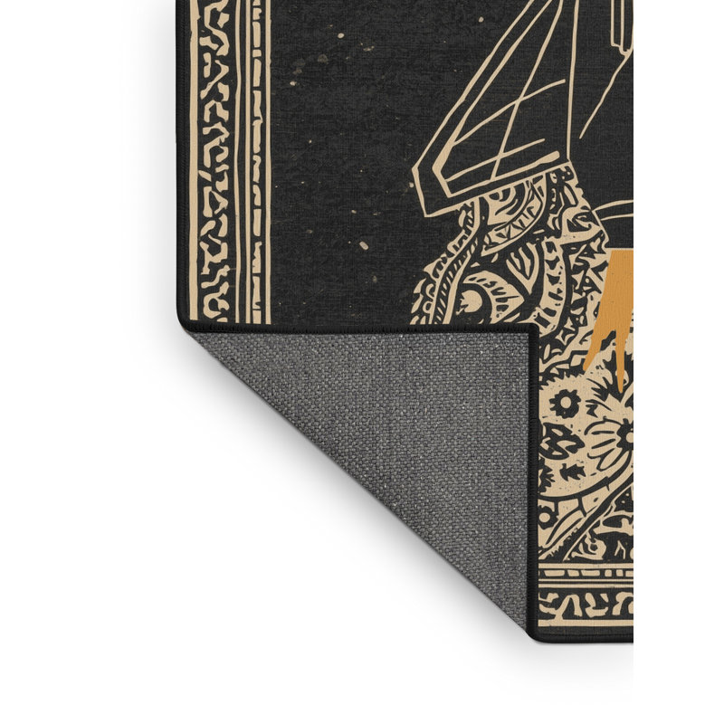 Tapis moelleux moelleux à imprimé bloc Eckman Spaceship, 7x10