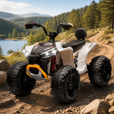 24V Two-Seater Kids Electric Ride-on ATV Quad with Large Off-Road Wheels