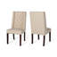 Fauteuil à oreilles beige de style moderne en tissu de construction 2 pièces-1045037639